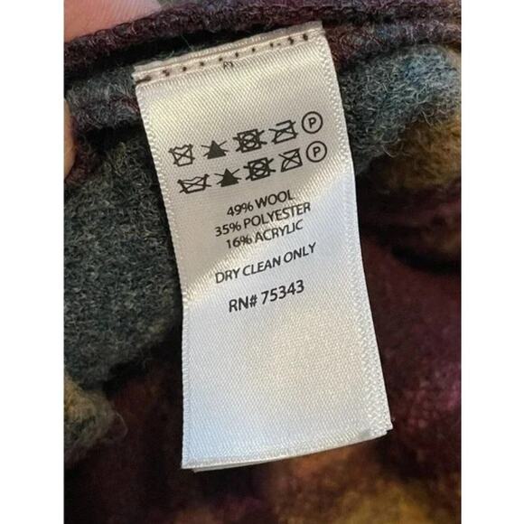 Rachel Zoe Wool Blend Multicolor Retro Plaid Open Coat Size M Dark Academia - Picture 4 of 6